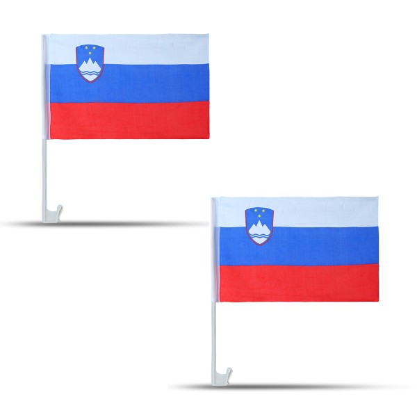 2er SET Auto Flagge &quot;Slovenien&quot; Slovenia Fußball EM Fahne Fan Fanset