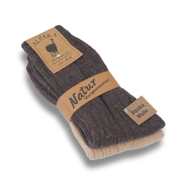 2 Pairs Alpaca Socks &quot;Thin&quot; Alpaca Wool Unisex Winter