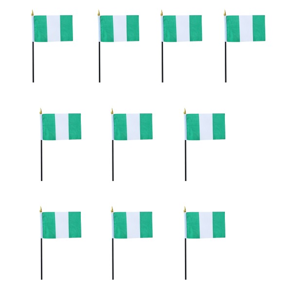 Mini Handfahnen 10 Stück Set &quot;Nigerien&quot; Nigeria EM WM Flaggen Fanartikel