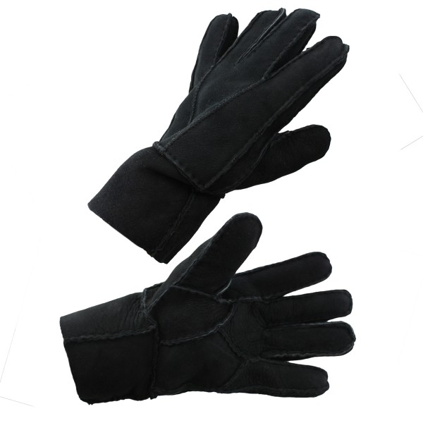 Handschuhe Patchwork Schaf Lammfell Winter Leder