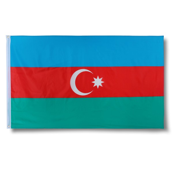 Aserbaidschan Fahne Flagge 90 x 150 cm Fanartikel Hissfahne Ösen WM EM