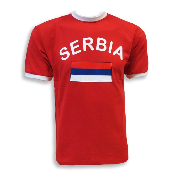 Fan-Shirt &quot;Serbia&quot; Unisex Fußball WM EM Herren T-Shirt