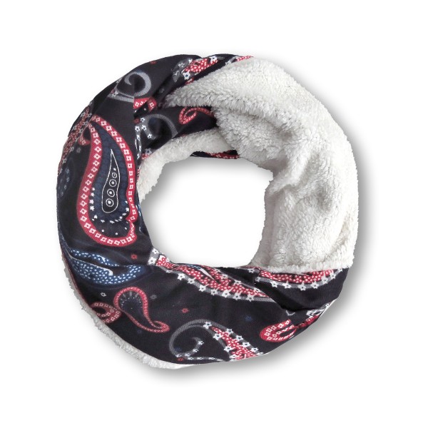 Loop &quot;Paisley&quot; Scarf Teddy Fur Polyester Winter