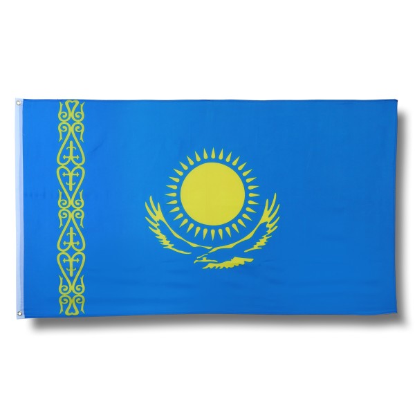 Kasachstan Fahne Flagge 90 x 150 cm Fanartikel Hissfahne Ösen WM EM