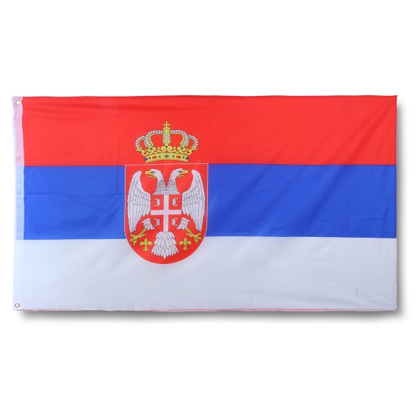 Serbien Serbia Fahne Flagge 90 x 150 cm Fanartikel Hissfahne Ösen WM EM