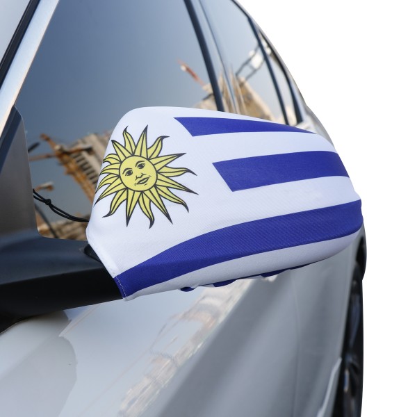 Auto Außenspiegel Fahne Set &quot;Uruguay&quot; Bikini Flagge EM WM