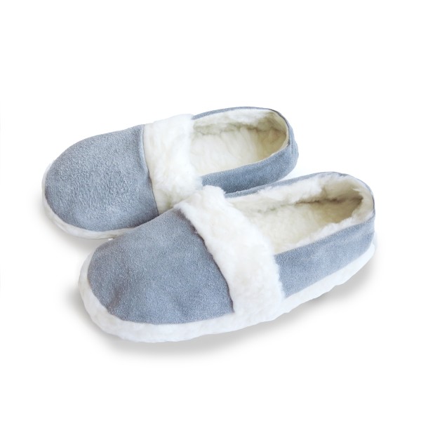Indoor Slipper &quot;Relax&quot; Real Leather Faux Fur Lining Anti Slip