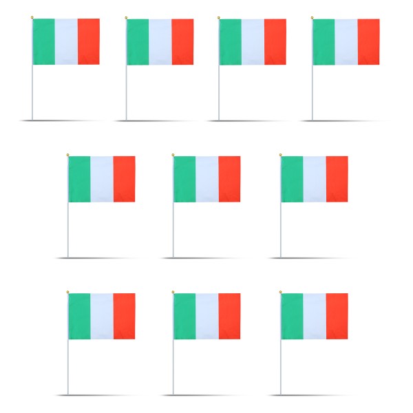 10er Set Fahne Flagge Winkfahne &quot;Italien&quot; Italy Italia Handfahne EM WM
