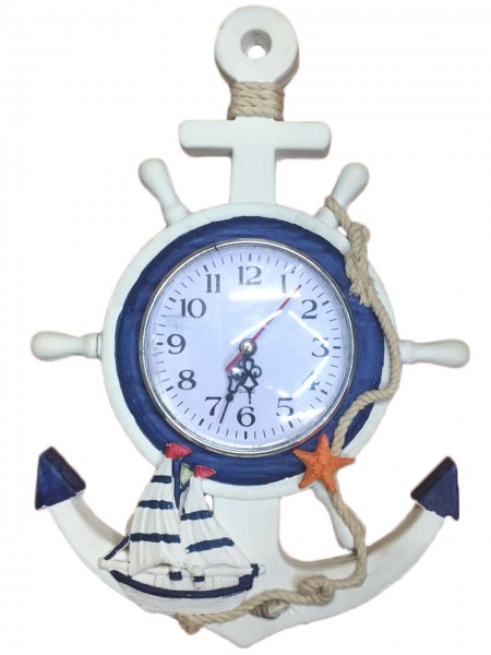 Sailor&#039;s Clock Wheel Coast Decoration Anchor