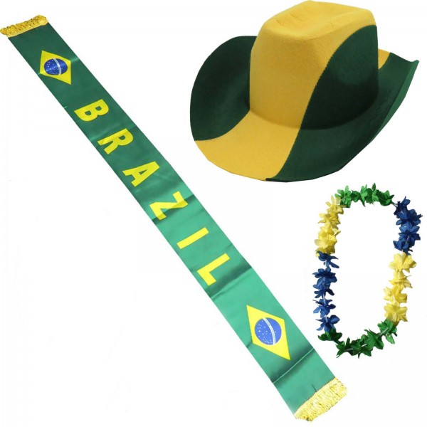 Fan-Paket-1 &quot;Brasilien&quot; WM EM Fußball Fan Anfeuern Party