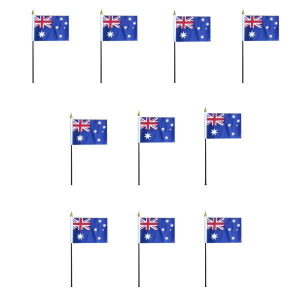 Mini Handfahnen 10 Stück Set &quot;Australien&quot; Australia EM WM Flaggen Fanartikel