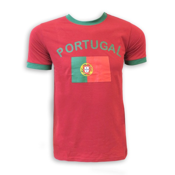 Fan-Shirt &quot;Portugal&quot; Unisex Fußball WM EM Herren T-Shirt