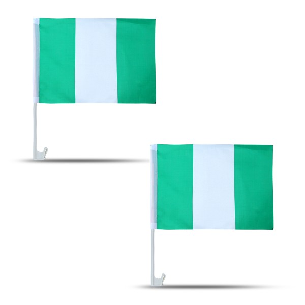 2er SET Auto Flagge &quot;Nigerien&quot; Nigeria Fußball EM Fahne Fan Fanset