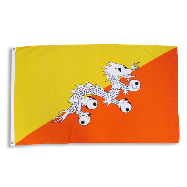 Bhutan Fahne Flagge 90 x 150 cm Fanartikel Hissfahne WM EM