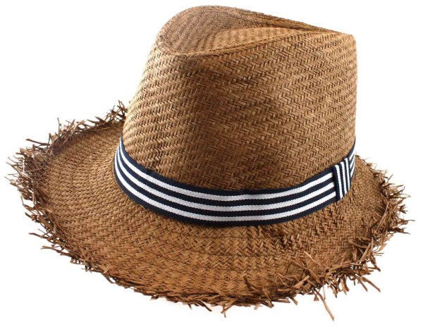 Beach Hat Stripes Straw Hat Fringes Unisex