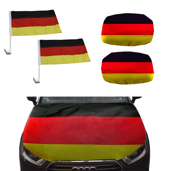 Fan-Paket-10-XL &quot;Auto&quot; WM Länder Fußball Flaggen Motorhaube