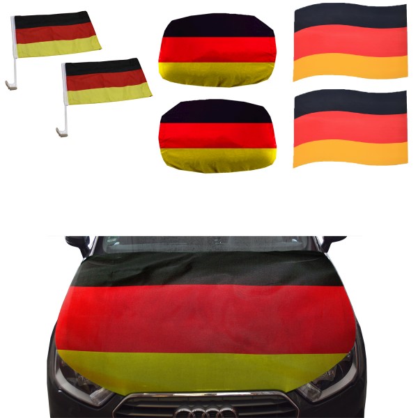 Fan-Paket-10-XXL &quot;Auto&quot; WM Länder Fußball Flaggen 3D Magnet Motorhaube