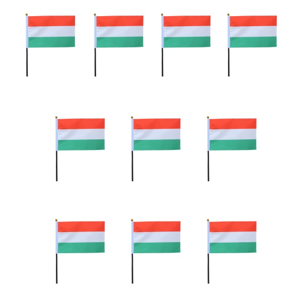Mini Handfahnen 10 Stück Set &quot;Ungarn&quot; Hungary EM WM Flaggen Fanartikel