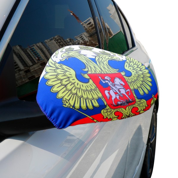 Auto Außenspiegel Fahne Set &quot;Russland Wappen&quot; Russia Bikini Flagge EM WM