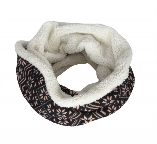 Loop &quot;Flower&quot; Scarf Teddy Fur Polyester Winter