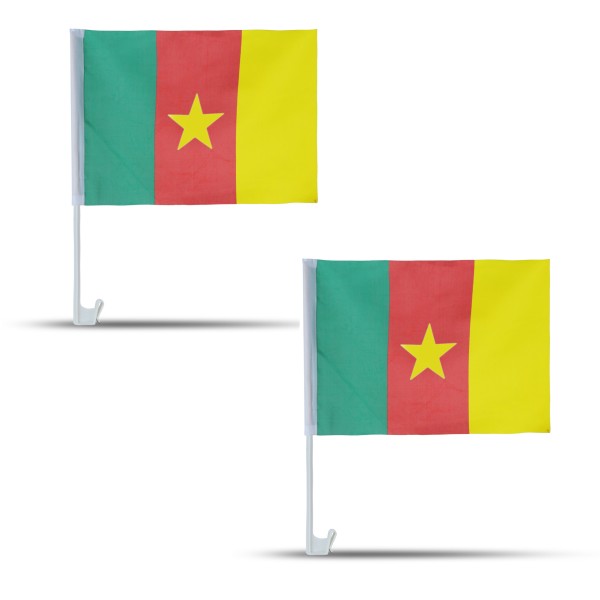 2er SET Auto Flagge &quot;Kamerun&quot; Cameroon Fußball EM Fahne Fan Fanset