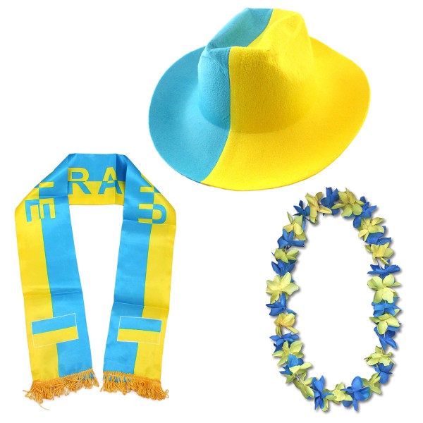 Fan-Paket-1 &quot;Ukraine&quot; WM EM Fußball Fan Anfeuern Party