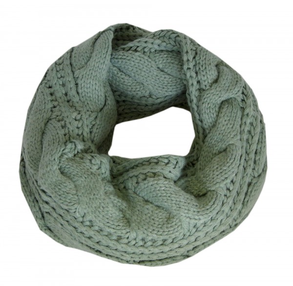 Loop Scarf Knitted Polyacrylic Winter Cable Pattern