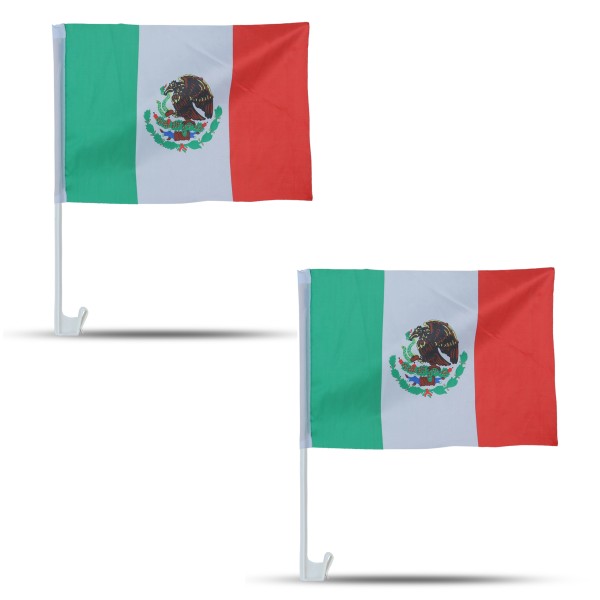 2er SET Auto Flagge &quot;Mexiko&quot; Mexico Fußball EM Fahne Fan Fanset