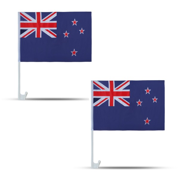 2er SET Auto Flagge &quot;Neuseeland&quot; New Zealand Fußball EM Fahne Fan Fanset