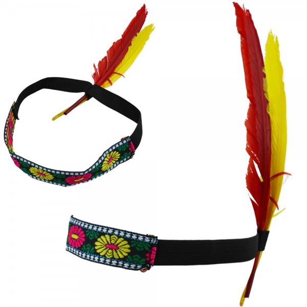 Hippie &quot;Indianer Band&quot; Kopfband Feder Haarband Fasching Karneval