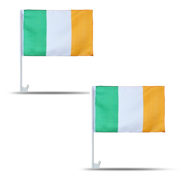 2er SET Auto Flagge &quot;Irland&quot; Ireland Fußball EM Fahne Fan Fanset