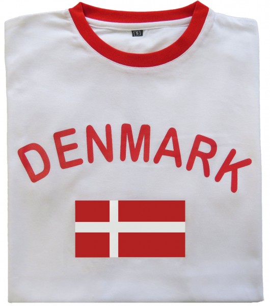 Fan-Shirt &quot;Denmark&quot; Unisex Fußball WM EM Herren T-Shirt