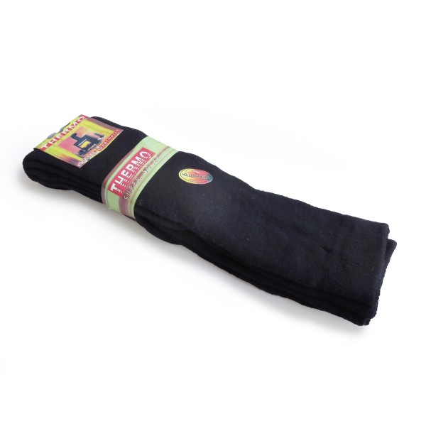3 Pairs Knee Socks Toweling Sole Wool Navy