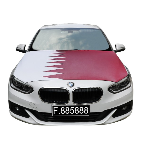 EM Fußball &quot;Katar&quot; Qatar Motorhauben Überzieher Auto Flagge Fahne