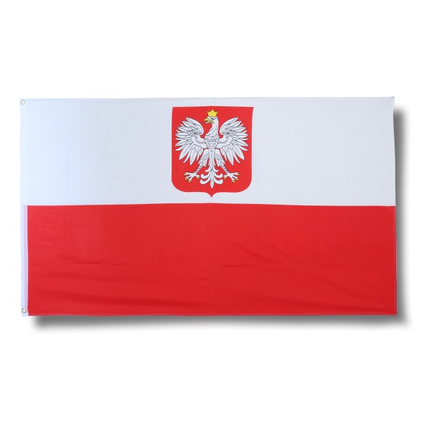 Polen mit Adler Poland Polska Fahne Flagge 90 x 150 cm Fanartikel Hissfahne Ösen WM EM