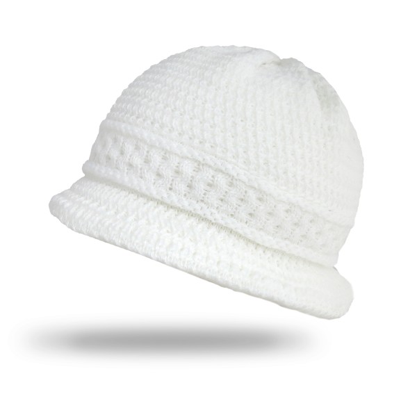 Knitted Hat Wool Winter Women White