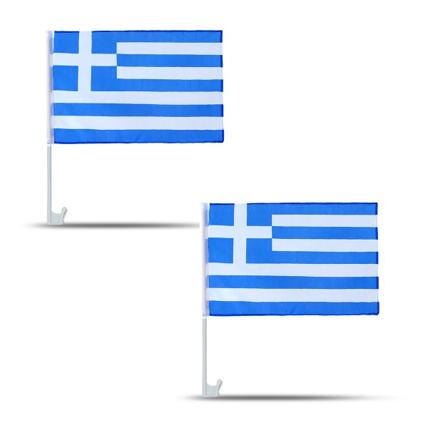 2er SET Auto Flagge &quot;Griechenland&quot; Greece Fußball EM Fahne Fan Fanset