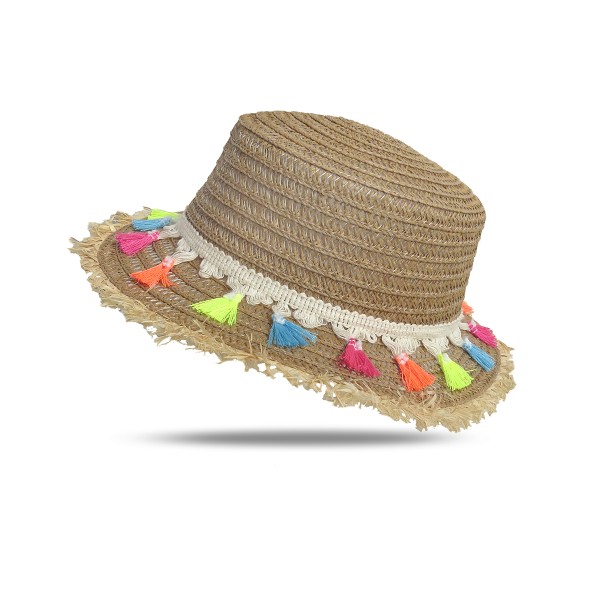 Kids Straw Hat &quot;Tassels&quot; Summer Hat Beach Fringe Protection