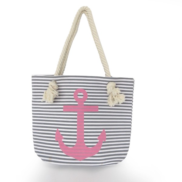 Strandtasche mit Ankermotiv Beachbag Shopper Streifen Maritim