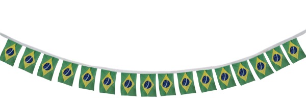 Fahnenkette &quot;Brasilien&quot; Brazil Brasil Fußball EM Girlande 16 Fähnchen 4,5m Deko