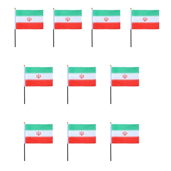 Mini Handfahnen 10 Stück Set &quot;Iran&quot; EM WM Flaggen Fanartikel