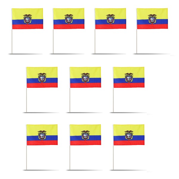 10er Set Fahne Flagge Winkfahne &quot;Ecuador&quot; Handfahne EM WM
