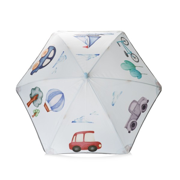 Kinder Regenschirm reflektierend Sicherheitsschirm Autos Fahrzeuge Ballon Segelboot