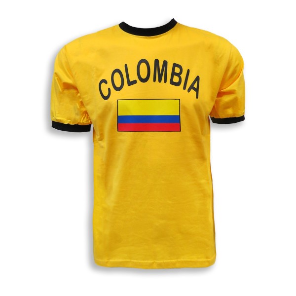 Fan-Shirt &quot;Colombia&quot; Unisex Fußball WM EM Herren T-Shirt