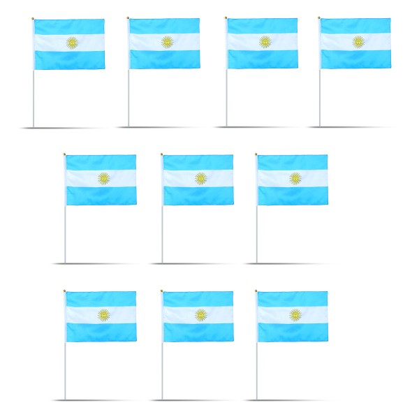 10er Set Fahne Flagge Winkfahne &quot;Argentinien&quot; Argentina Handfahne EM WM