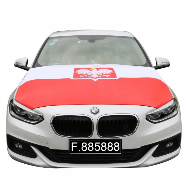 EM Fußball &quot;Polen&quot; Poland Polska Motorhauben Überzieher Auto Flagge