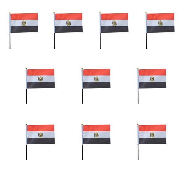 Mini Handfahnen 10 Stück Set &quot;Ägypten&quot; Egypt EM WM Flaggen Fanartikel