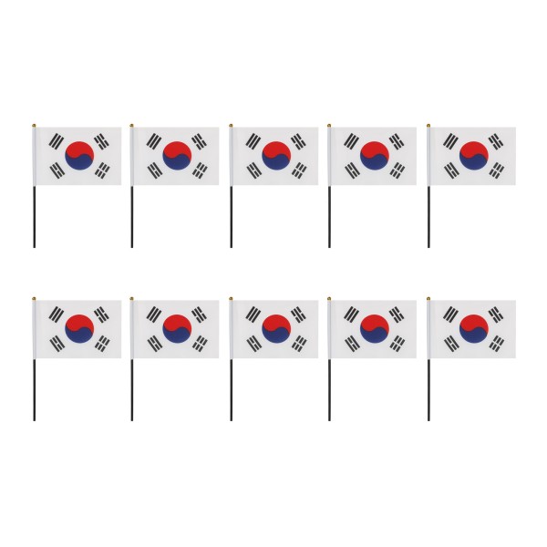 Mini Handfahnen 10 Stück Set &quot;Süd-Korea&quot; South Korea EM WM Flaggen Fanartikel