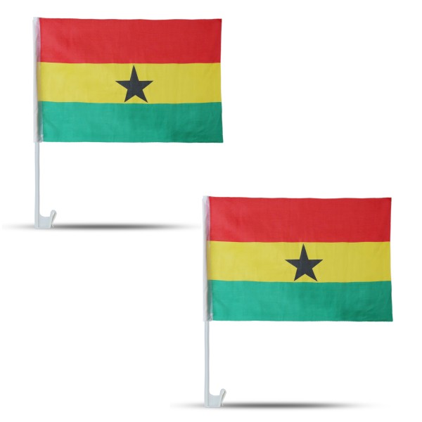 2er SET Auto Flagge &quot;Ghana&quot; Fußball EM Fahne Fan Fanset