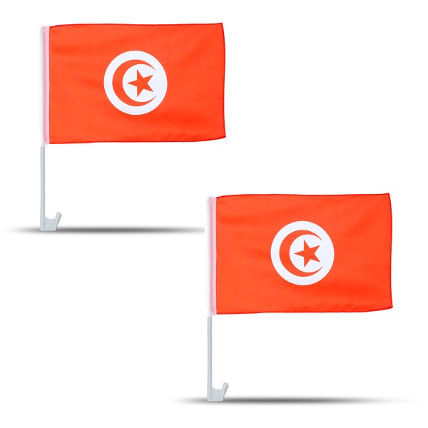 2er SET Auto Flagge &quot;Tunesien&quot; Tunisia Fußball EM Fahne Fan Fanset